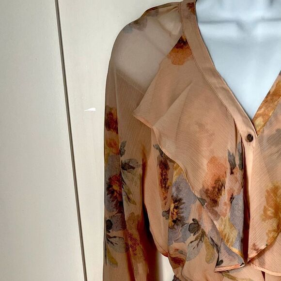 Lauren Ralph Lauren Women’s Floral Flowy Georgette Tiered Short Garden Dress 4 - Picture 12 of 16